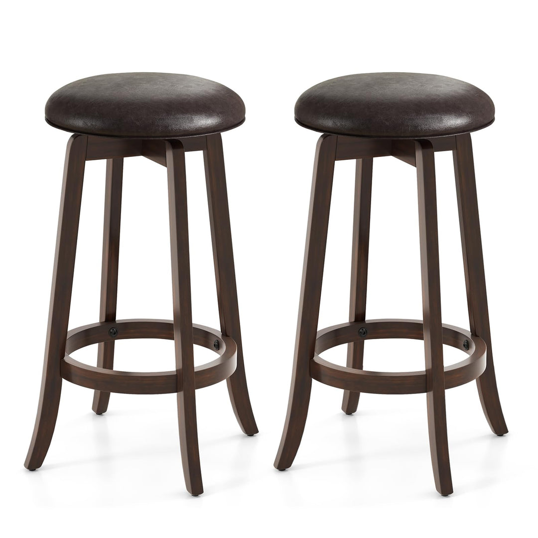 Giantex Bar Stools Set， 29"/ 24"  Bar Height Bar Stools w/ 360° Swivel Round Seat &amp; Footrest