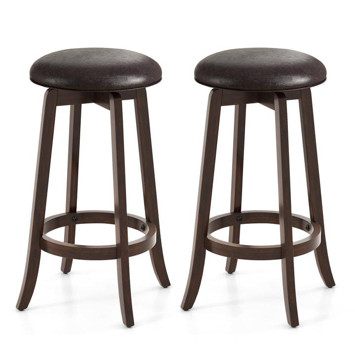 Giantex Bar Stools Set， 29"/ 24"  Bar Height Bar Stools w/ 360° Swivel Round Seat &amp; Footrest
