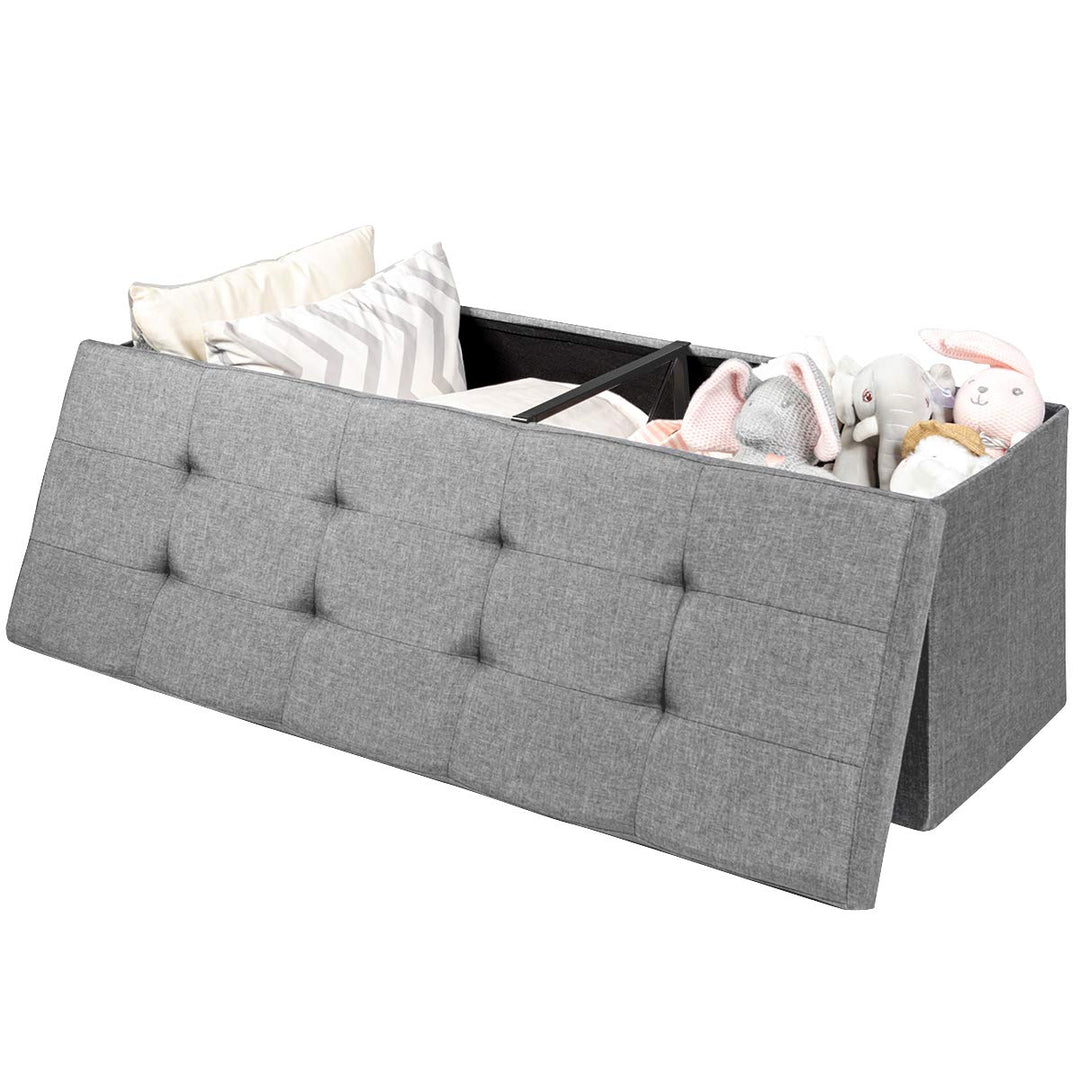 Storage Ottoman Bench, Folding Foot Rest 43.5&