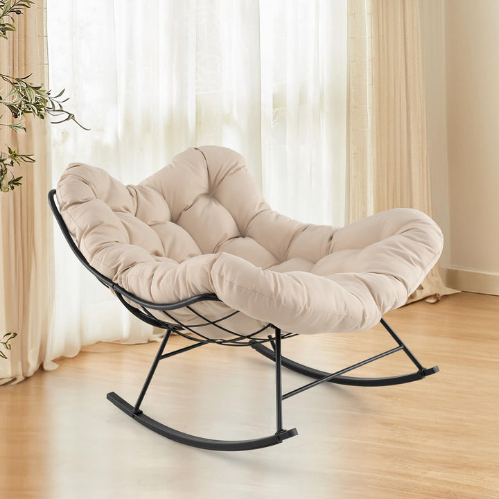 Giantex Indoor Oversized Egg Papasan Chair with Padded Cushion