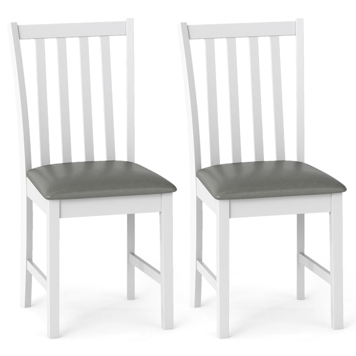 Giantex Wooden Dining Chairs Set of 2/4 Faux Leather Upholstered Kitchen Chair w/Rubber Wood Legs