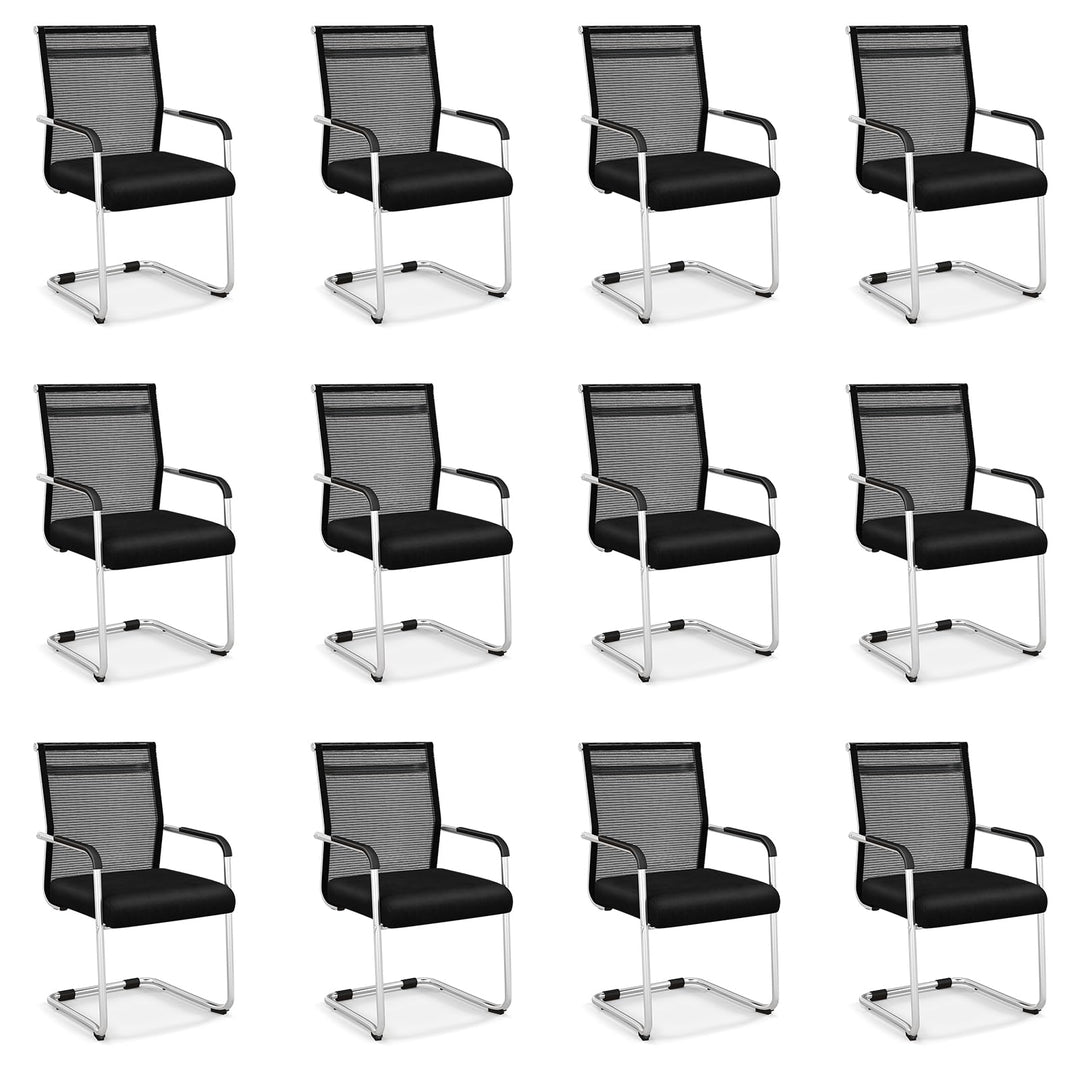 Giantex Waiting Room Chairs, Office Guest Chairs, Lobby Chairs with Metal Sled Base &amp; Armrests