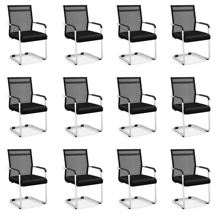 Giantex Waiting Room Chairs, Office Guest Chairs, Lobby Chairs with Metal Sled Base &amp; Armrests