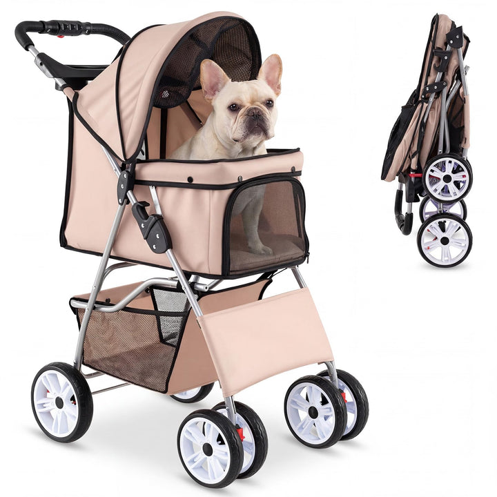 Giantex Foldable Pet Stroller for Small Dogs &amp; Cats