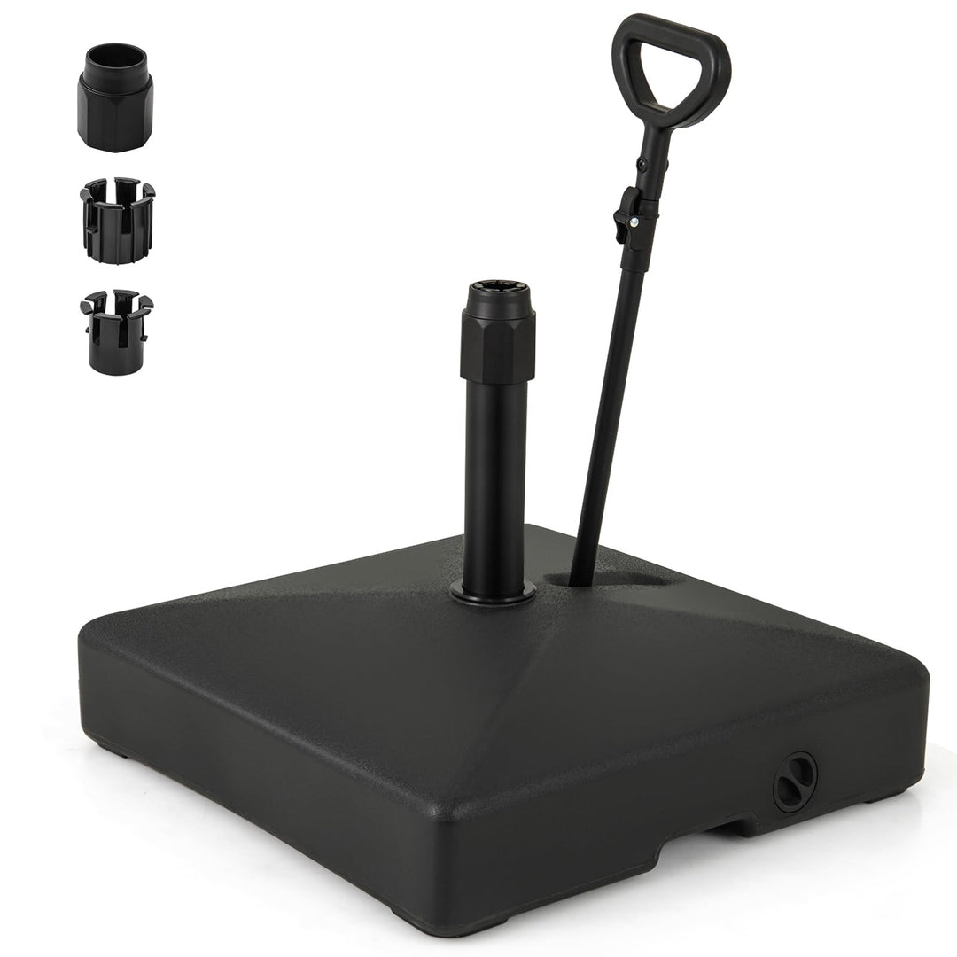 Giantex 132 lbs Fillable Patio Umbrella Stand with Retractable &amp; Removable Pull Rod
