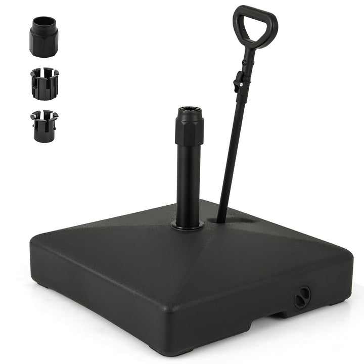 Giantex 132 lbs Fillable Patio Umbrella Stand with Retractable &amp; Removable Pull Rod