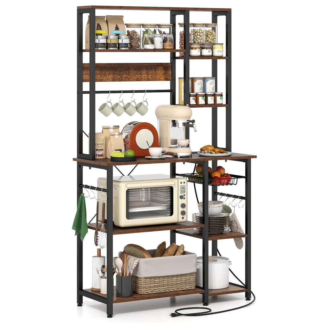 Giantex  6-Tier Large Bakers Rack with Power Outlet