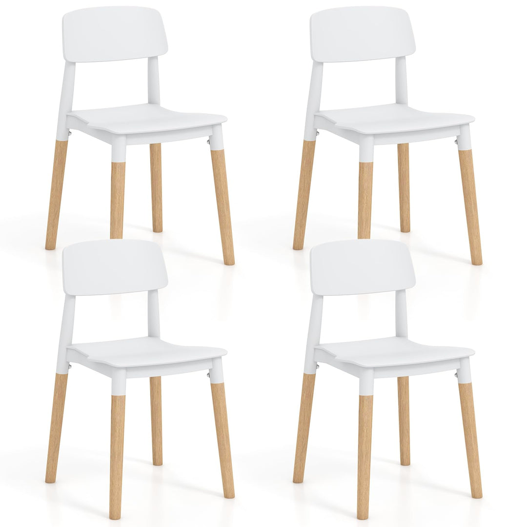 Giantex Wooden Dining Chairs Set of 4, Modern Dining Side Chairs Set w/Ergonomic Backrest, Wide Seat &amp; Sturdy Wooden Legs