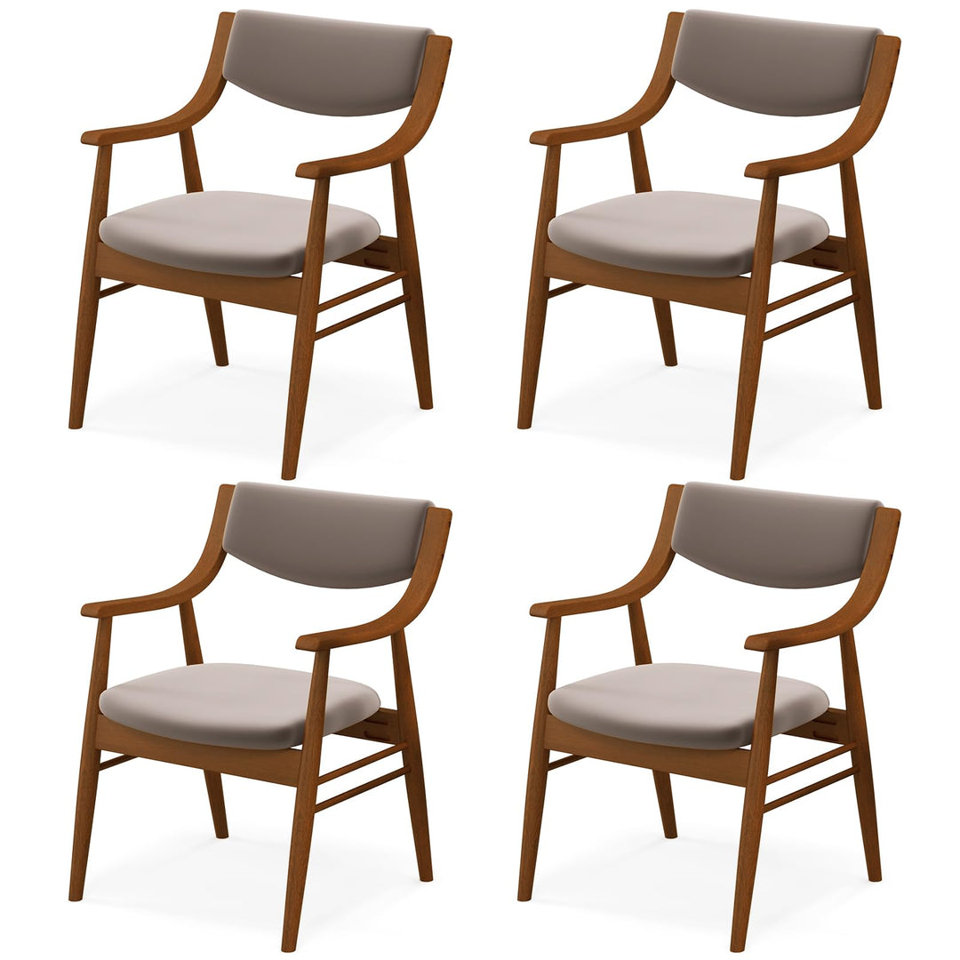 Giantex Wooden Dining Chairs Set of 2/4, PU Leather Upholstered Kitchen Chairs w/Padded Seat &amp; Back