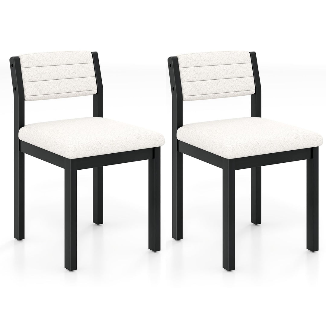 Giantex Sherpa Kitchen Chairs with Wood Frame &amp; Padded Seat