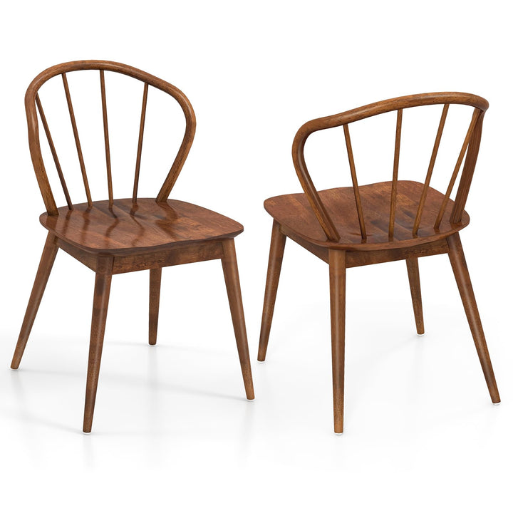 Giantex Wooden Dining Chairs Set of 2/4, Windsor Kitchen Chairs w/High Spindle Back &amp; Rubber Wood Legs