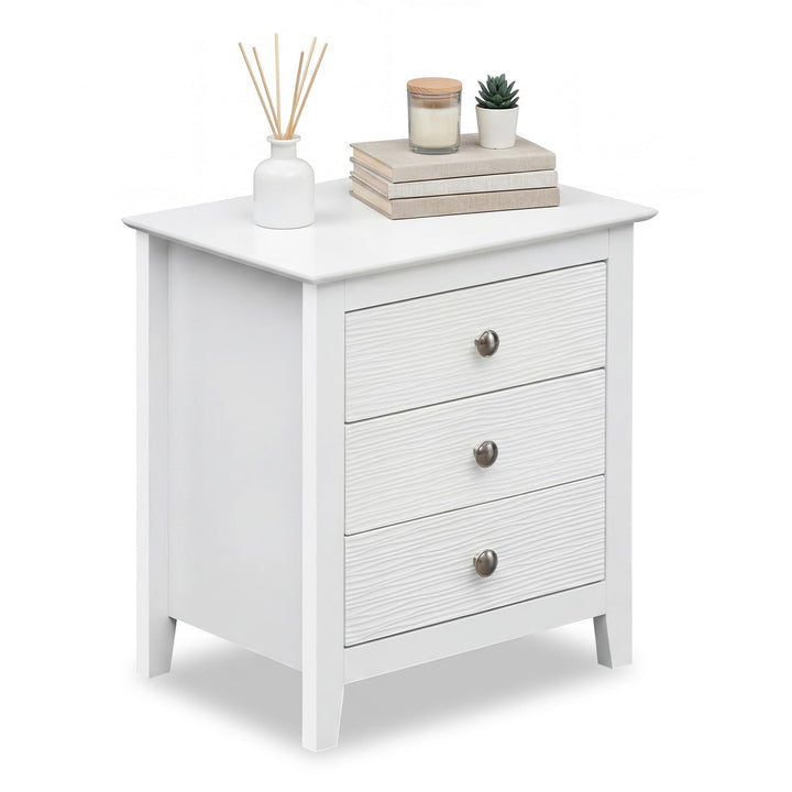 Giantex 3-Drawer Night Stand Set 1/2 22’’ Compact Sofa End Couch Side Table