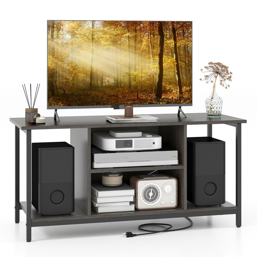 Giantex TV Stand for TV Up to 50” TVs, Entertainment Center with Charging Station, USB &amp; Type C Ports