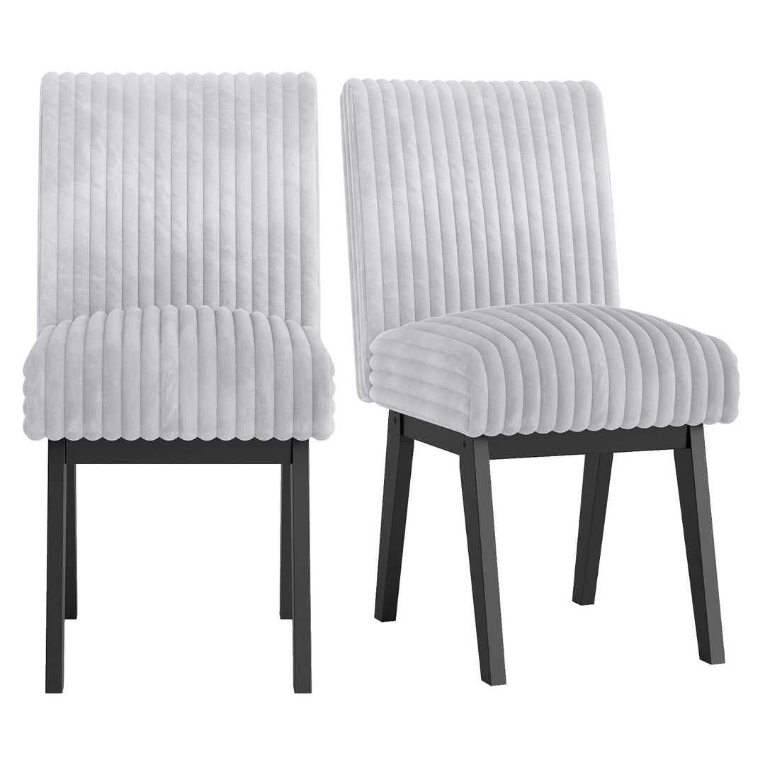 Giantex Fabric Upholstered Channel Tufted Kitchen Chair w/ 6" Thick Padded Seat &amp; Backrest