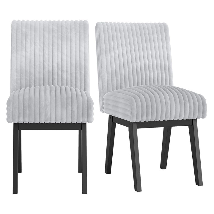 Giantex Fabric Upholstered Channel Tufted Kitchen Chair w/ 6" Thick Padded Seat &amp; Backrest