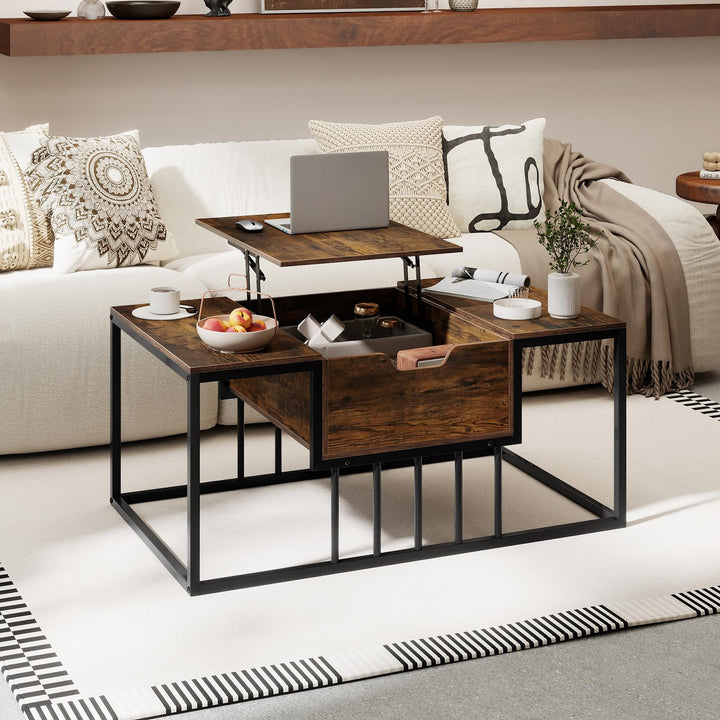 Giantex Modern Center Table with Hidden Storage Compartment