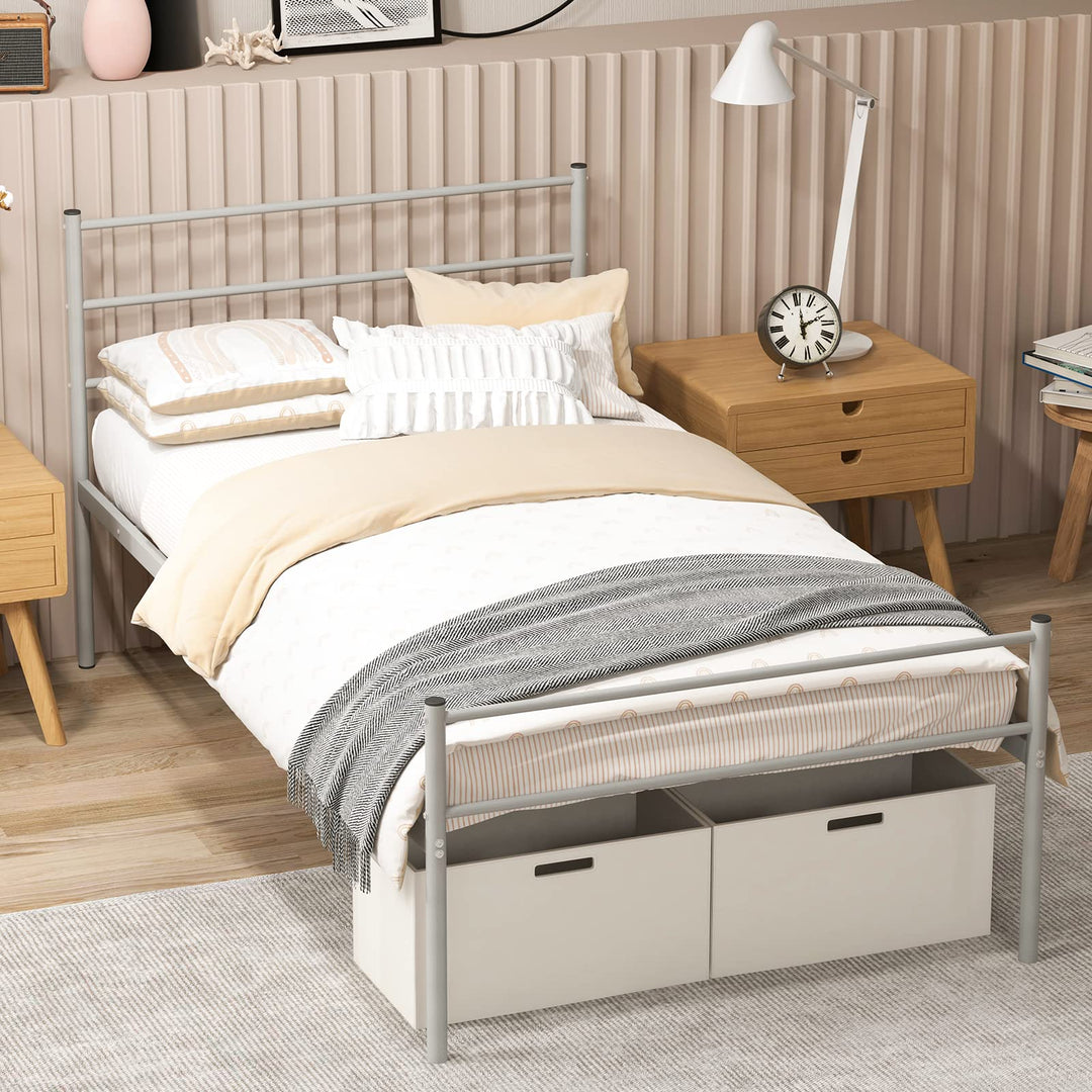 Giantex Twin Size Metal Bed Frame with Headboard &amp; Footboard, 13.5 Inch Platform Bed Frame
