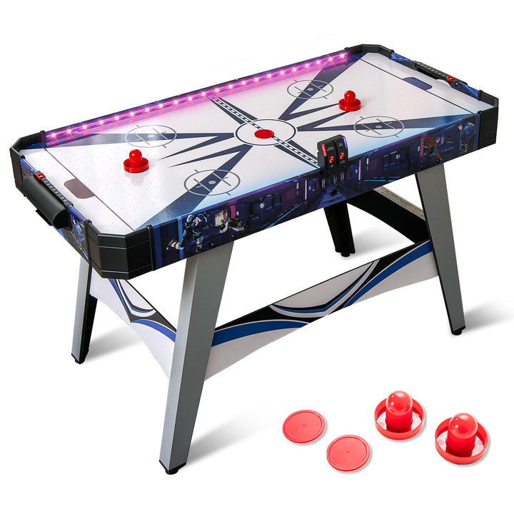 Giantex 54" Air Hockey Table - Arcade Hockey Table Gaming Set w/LED Electronic Scoring &amp; Lights, 2 Pucks, 2 Pushers