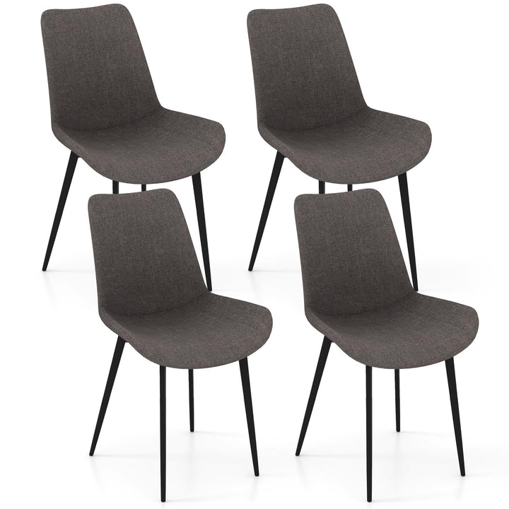 Giantex Dining Chair Set of 4 Upholstered Kitchen Side Chairs w/Metal Legs Padded Seats &amp; Backs