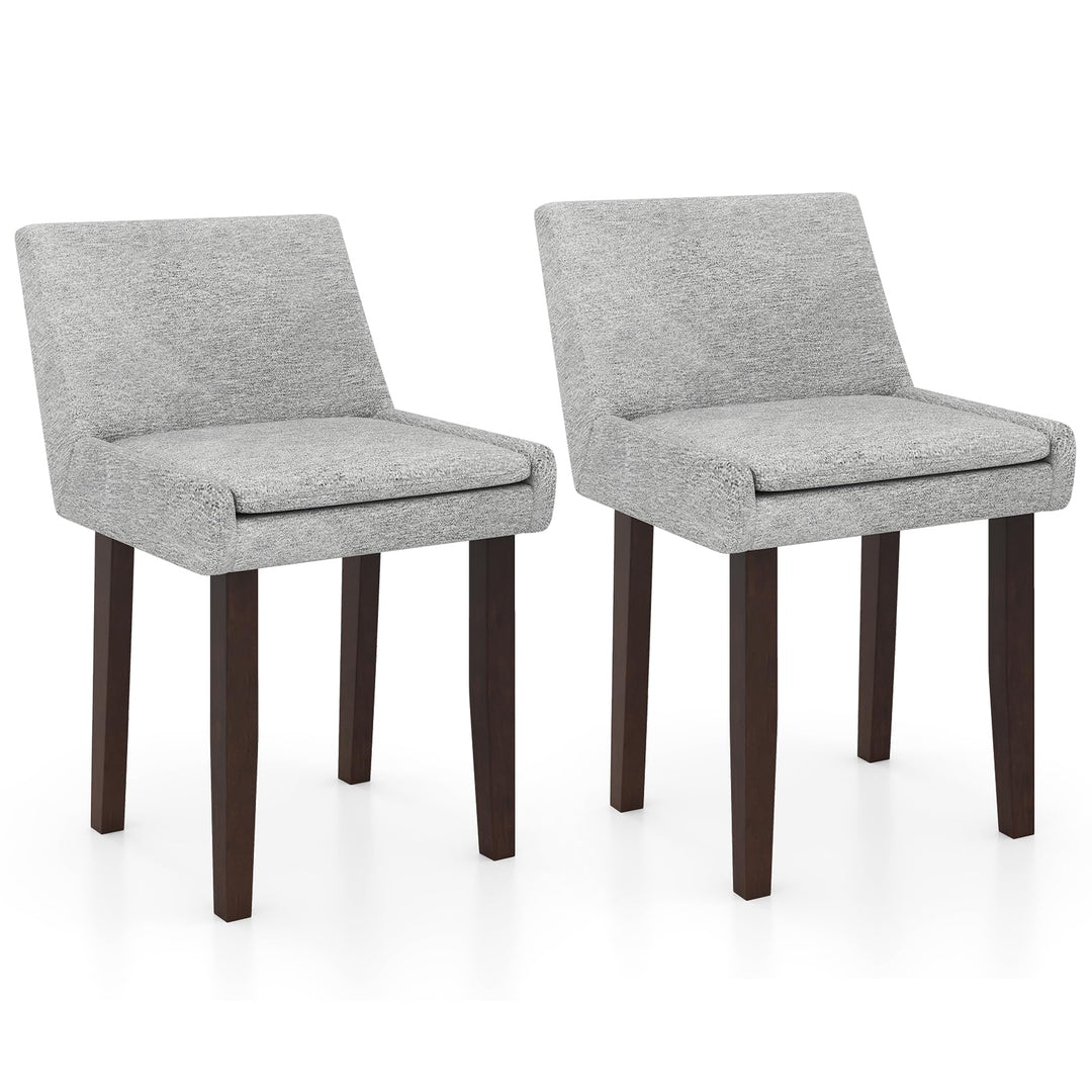 Giantex Linen Upholstered Accent Chairs w/Mid Back &amp; Cushioned Seat
