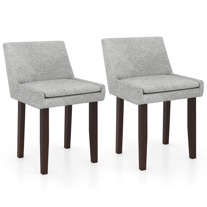 Giantex Linen Upholstered Accent Chairs w/Mid Back &amp; Cushioned Seat