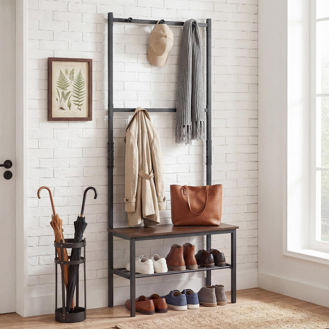 Giantex 3 in 1 Hall Tree with Bench and Shoe Storage