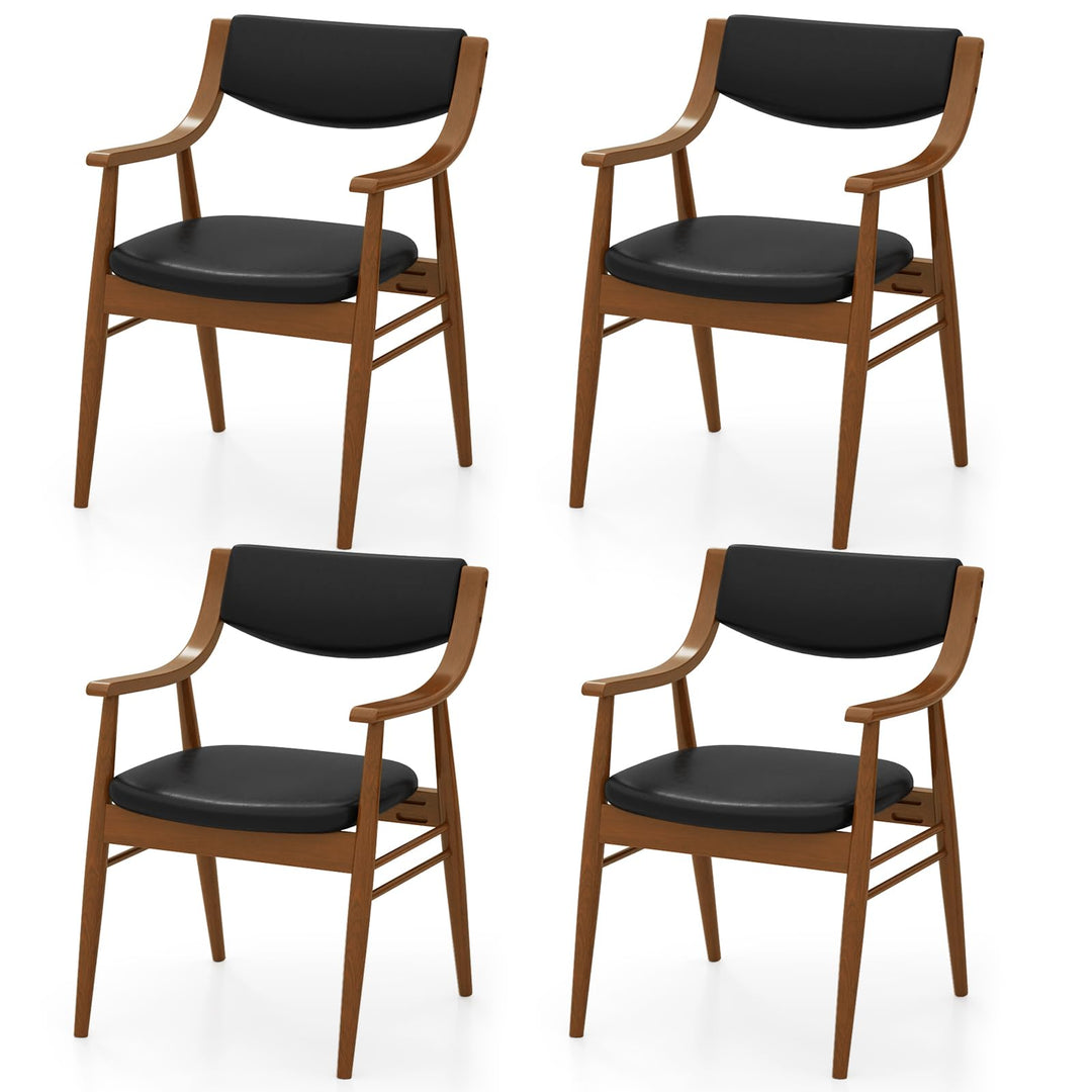 Giantex Wooden Dining Chairs Set of 2/4, PU Leather Upholstered Kitchen Chairs w/Padded Seat &amp; Back