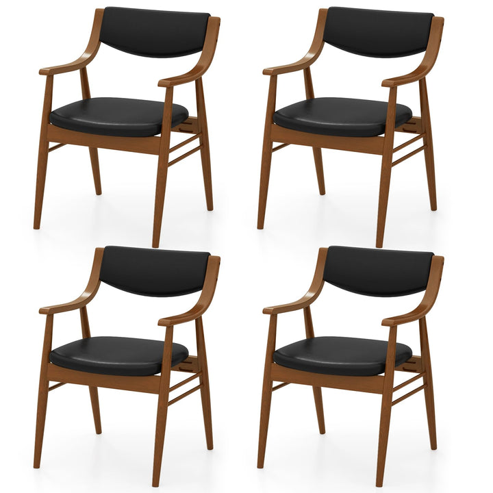 Giantex Wooden Dining Chairs Set of 2/4, PU Leather Upholstered Kitchen Chairs w/Padded Seat &amp; Back