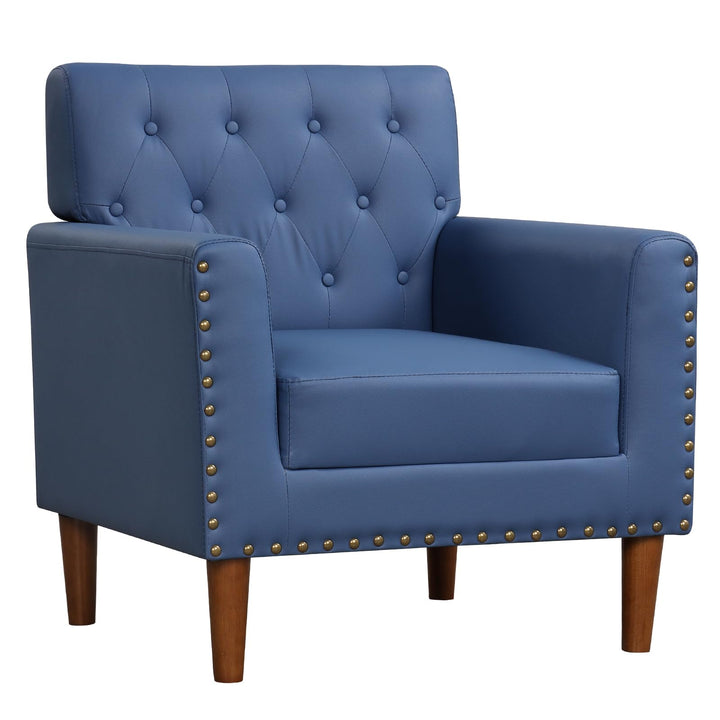 Giantex Mid Century Modern Accent Chair with Button Tufted Decoration and Rivets
