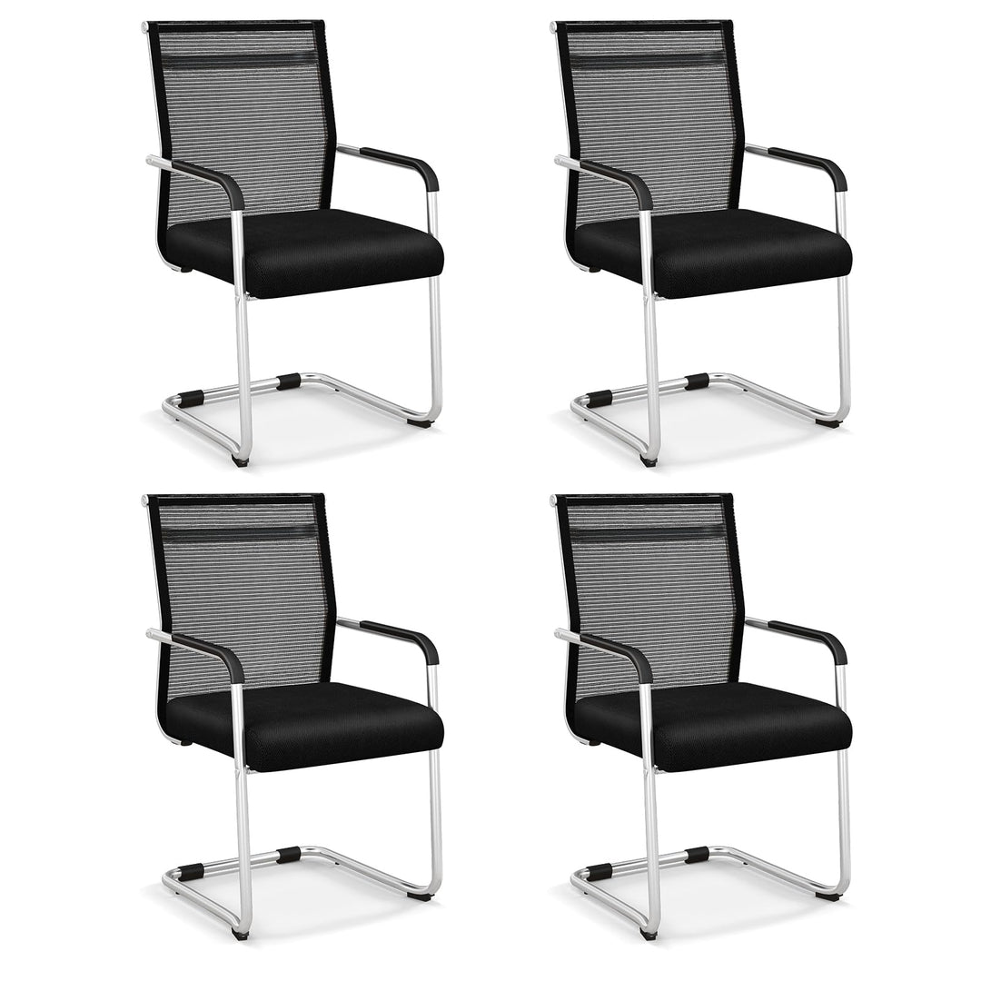Giantex Waiting Room Chairs, Office Guest Chairs, Lobby Chairs with Metal Sled Base &amp; Armrests