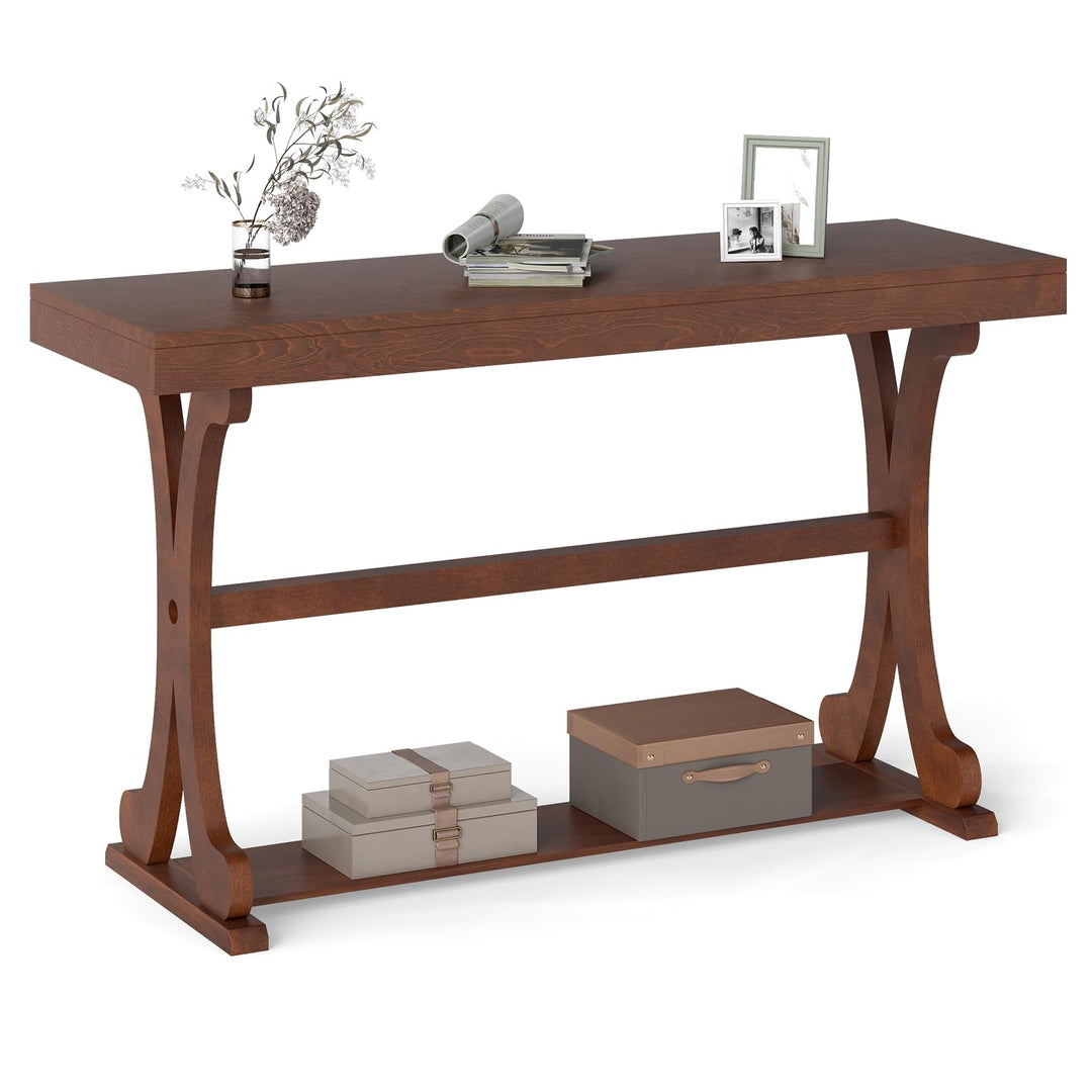 Giantex 52" Narrow Console Table with Storage Shelf &amp; Anti-Tip Kit for Entryway Living Room