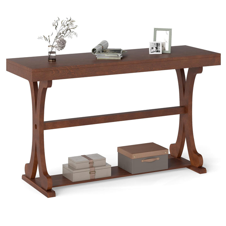 Giantex 52" Narrow Console Table with Storage Shelf &amp; Anti-Tip Kit for Entryway Living Room
