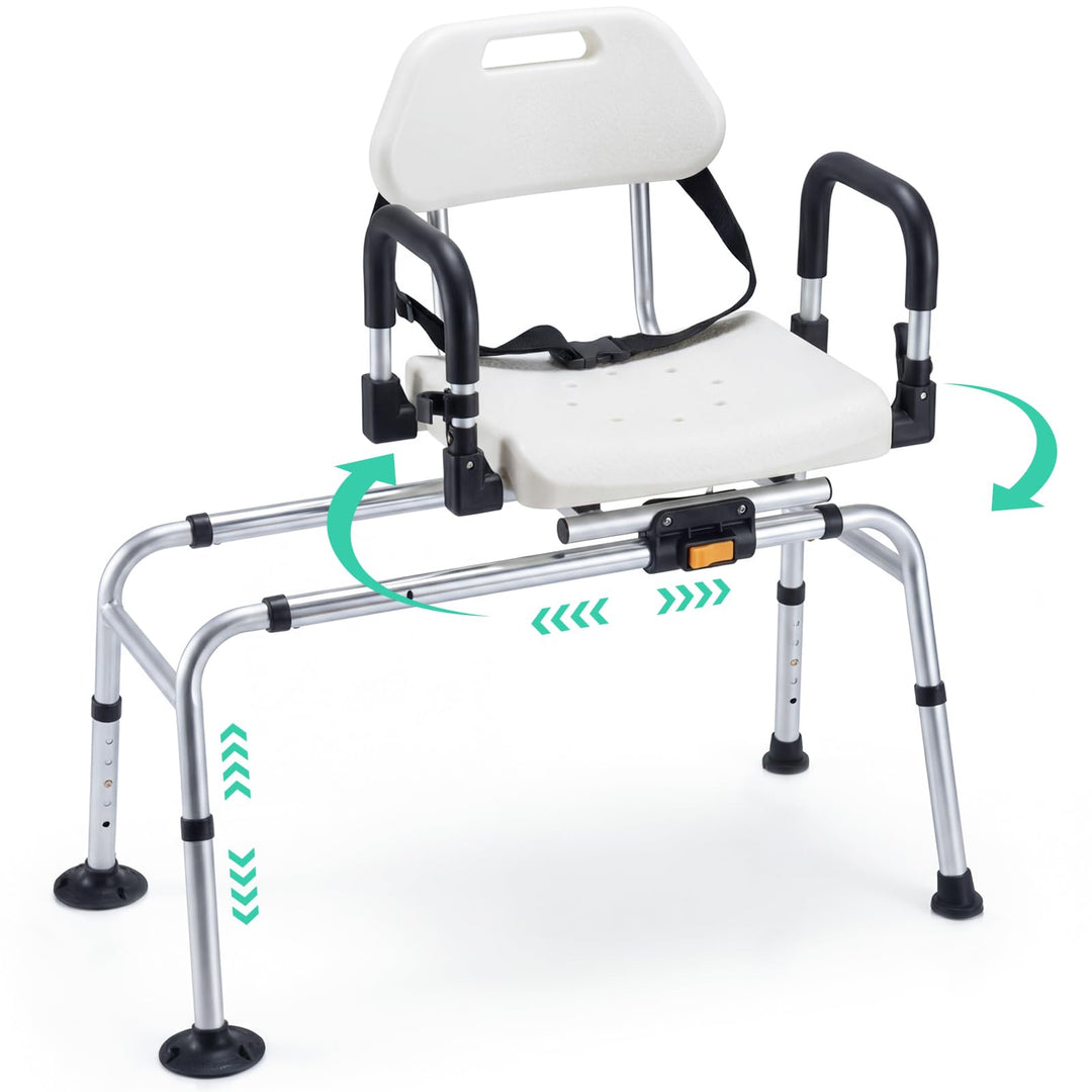 Giantex Sliding Shower Chair with Swivel Seat