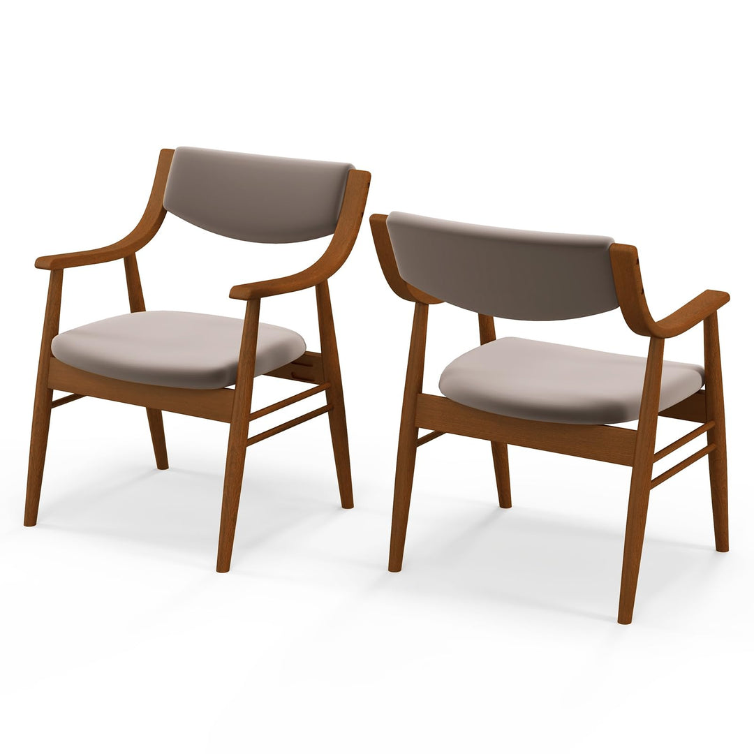 Giantex Wooden Dining Chairs Set of 2/4, PU Leather Upholstered Kitchen Chairs w/Padded Seat &amp; Back