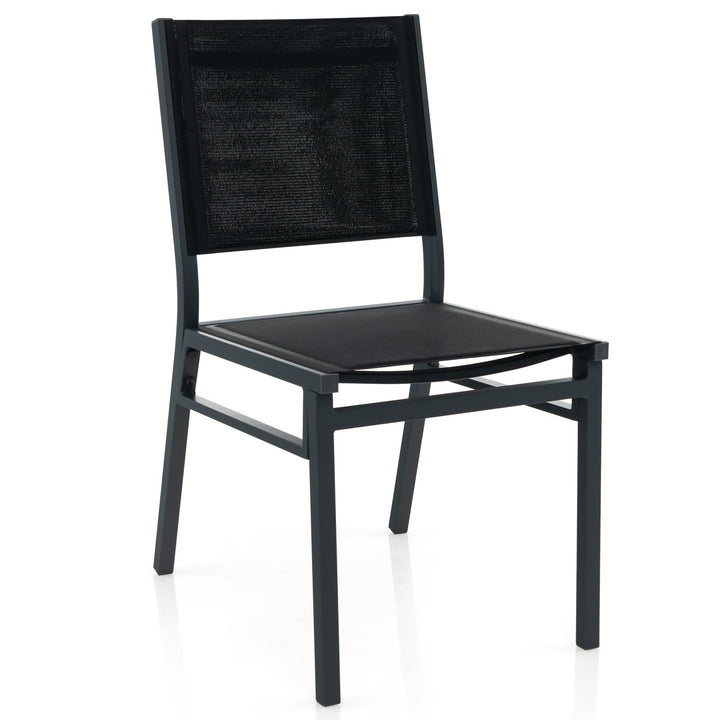 Giantex Outdoor Patio Dining Chair, Armless Dining Chair with Breathable Fabric Seat &amp; Backrest