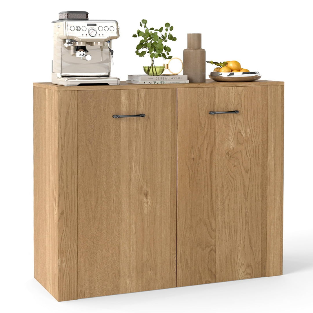 Giantex 38" Modern Storage Cabinet with 2 Doors and 4 Cubic Shelves