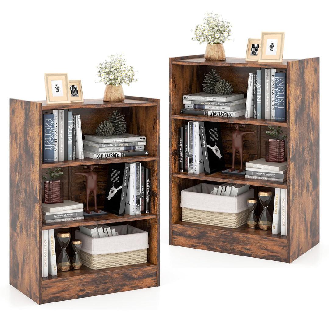 Giantex 3-Cube Bookcase White - 3-Tier Modern White Open Bookshelf with Adjustable Shelves