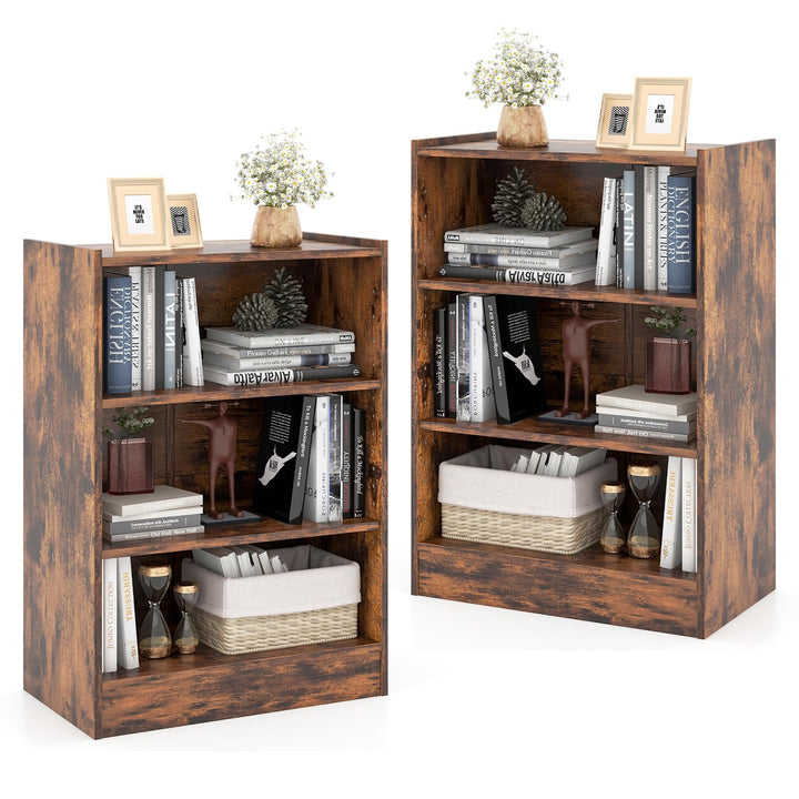 Giantex 3-Cube Bookcase White - 3-Tier Modern White Open Bookshelf with Adjustable Shelves
