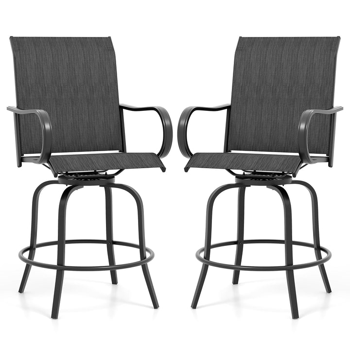Giantex Swivel Outdoor Bar Stools, All-Weather Bar Height Patio Chairs