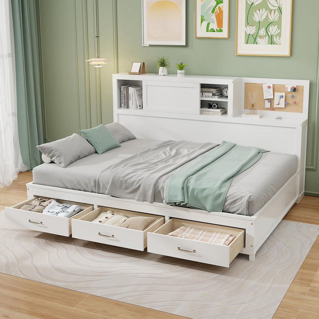 Giantex Full/Twin Size Daybed with 3 Storage Drawers