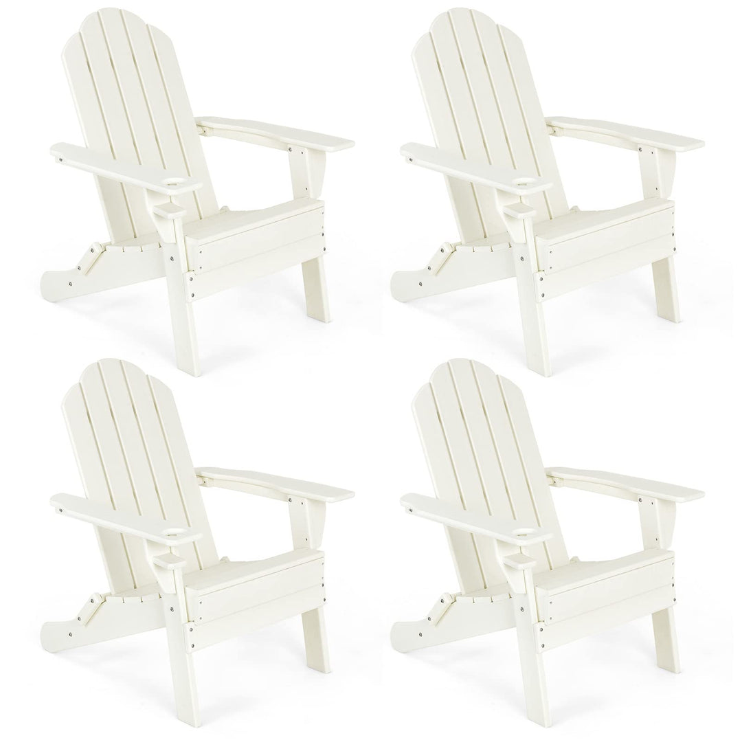 Adirondack Chair with Cup Holder, Outdoor Patio Weather Resistant Chair