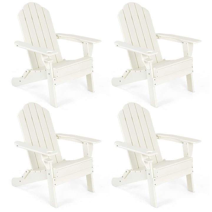 Adirondack Chair with Cup Holder, Outdoor Patio Weather Resistant Chair