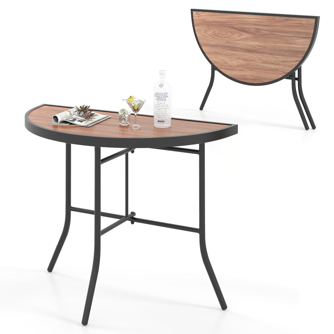 Giantex Half Round Folding Table for Banquet Event Patio Garden Entryway