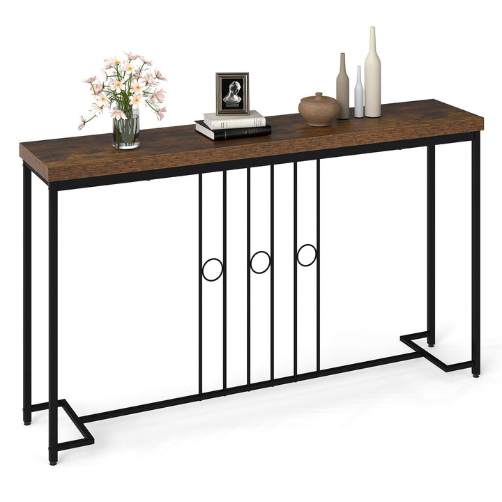Giantex 55" Narrow Entryway Table with H-Shaped Base &amp; Spacious Tabletop