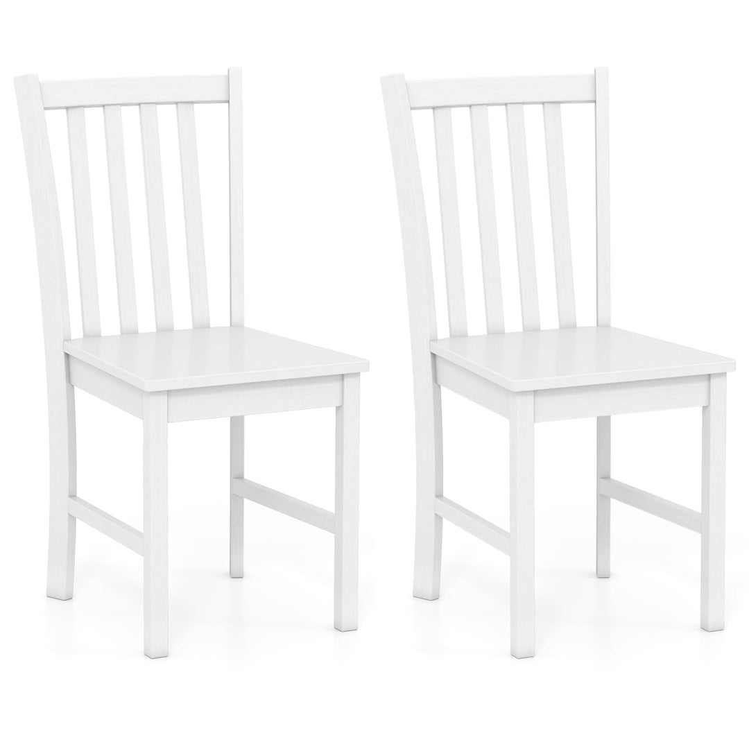 Giantex Wooden Dining Chairs Set of 2/4-100% Solid Rubber Wood Kitchen Chair with Curved Backrest