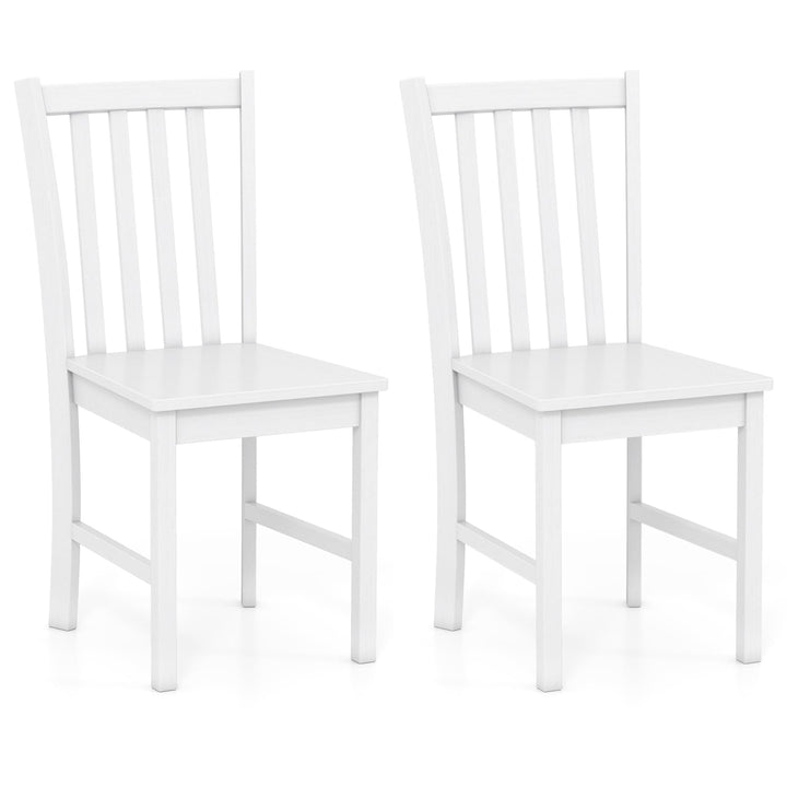 Giantex Wooden Dining Chairs Set of 2/4-100% Solid Rubber Wood Kitchen Chair with Curved Backrest