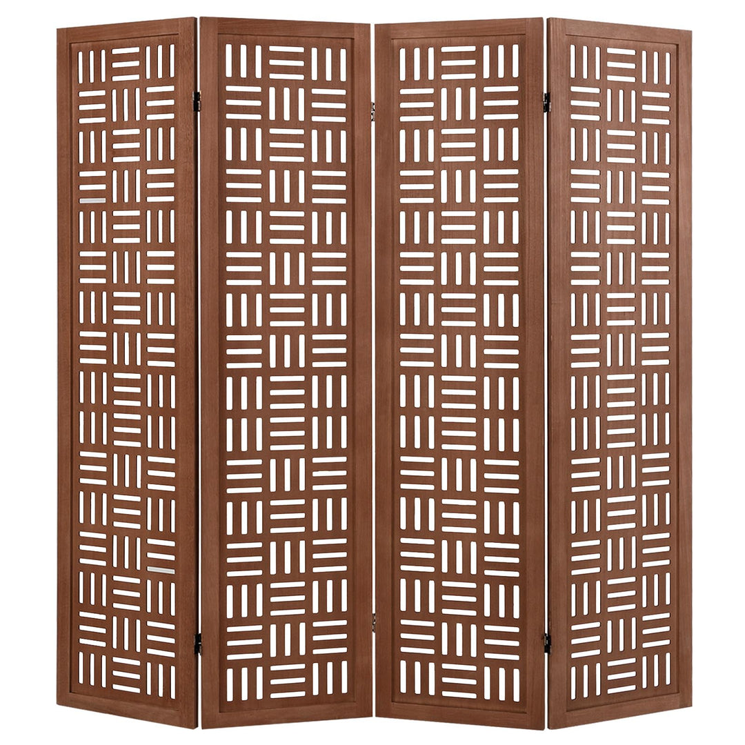 Giantex 4/6 Panels Room Divider - Folding Room Dividers with Carved Cutout Pattern &amp; Solid Wood Frame