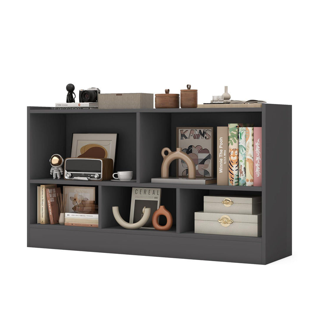 Giantex 5-Cube Bookcase, Freestanding 3-Tier Bookshelf with Spacious Top &amp; Raised Base