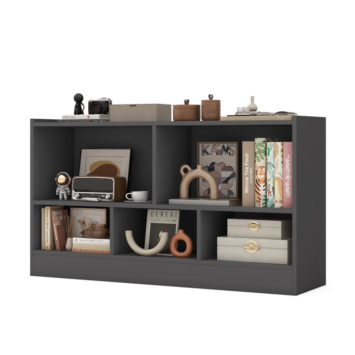 Giantex 5-Cube Bookcase, Freestanding 3-Tier Bookshelf with Spacious Top &amp; Raised Base