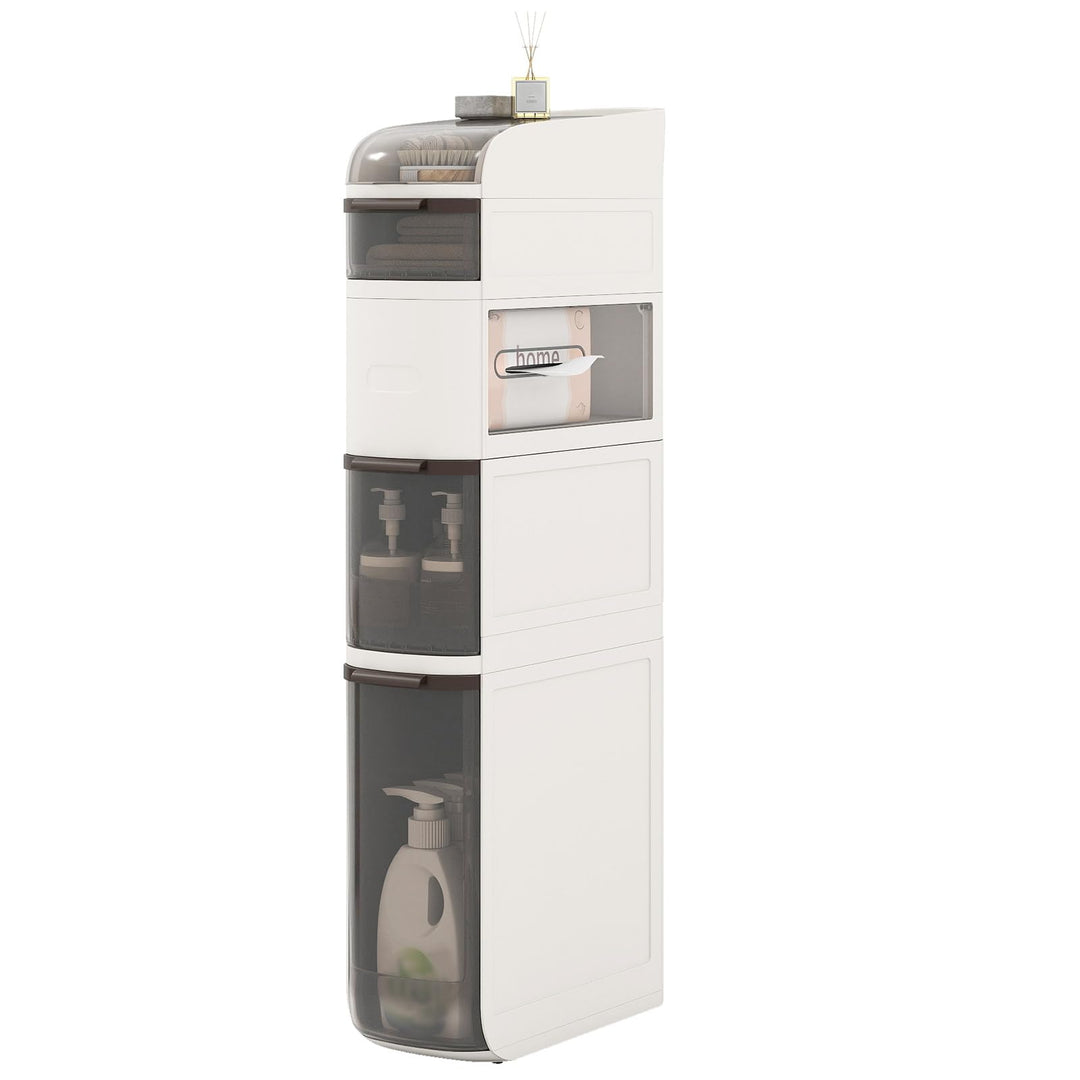 Giantex 5-Tier Narrow Bathroom Storage Cabinet with Drawers and Tissue Box